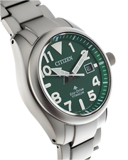 Citizen  BN0241-59W Promaster Tough Eco Drive 41mm Green Dial Super Titanium Bracelet Men’s Watch