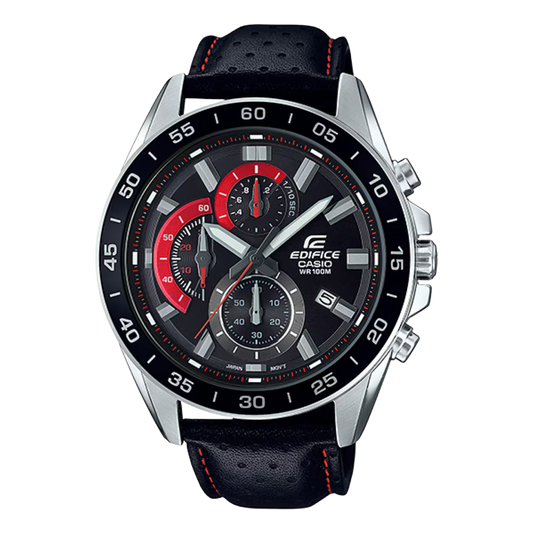 Casio Edifice EFV-550L-1AVUDF Chronograph Quartz Leather Strap Men's Watch