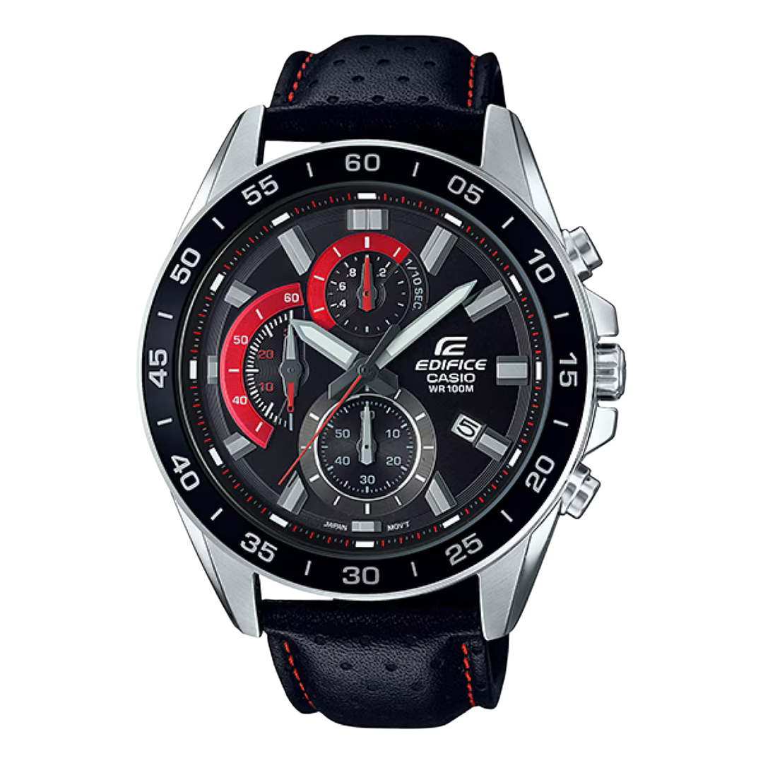 Casio Edifice EFV-550L-1AVUDF Chronograph Quartz Leather Strap Men's Watch