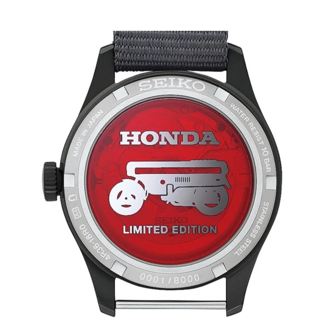 Seiko 5 Sports x Honda HDB010K1 Motocompo Limited Edition (36.4mm) Yellow Dial / Grey Nylon Strap Men's Watch