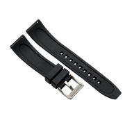 22mm Black Premium Vulcanized FKM Rubber Strap Quick Release Watchband for Seiko and other Divers