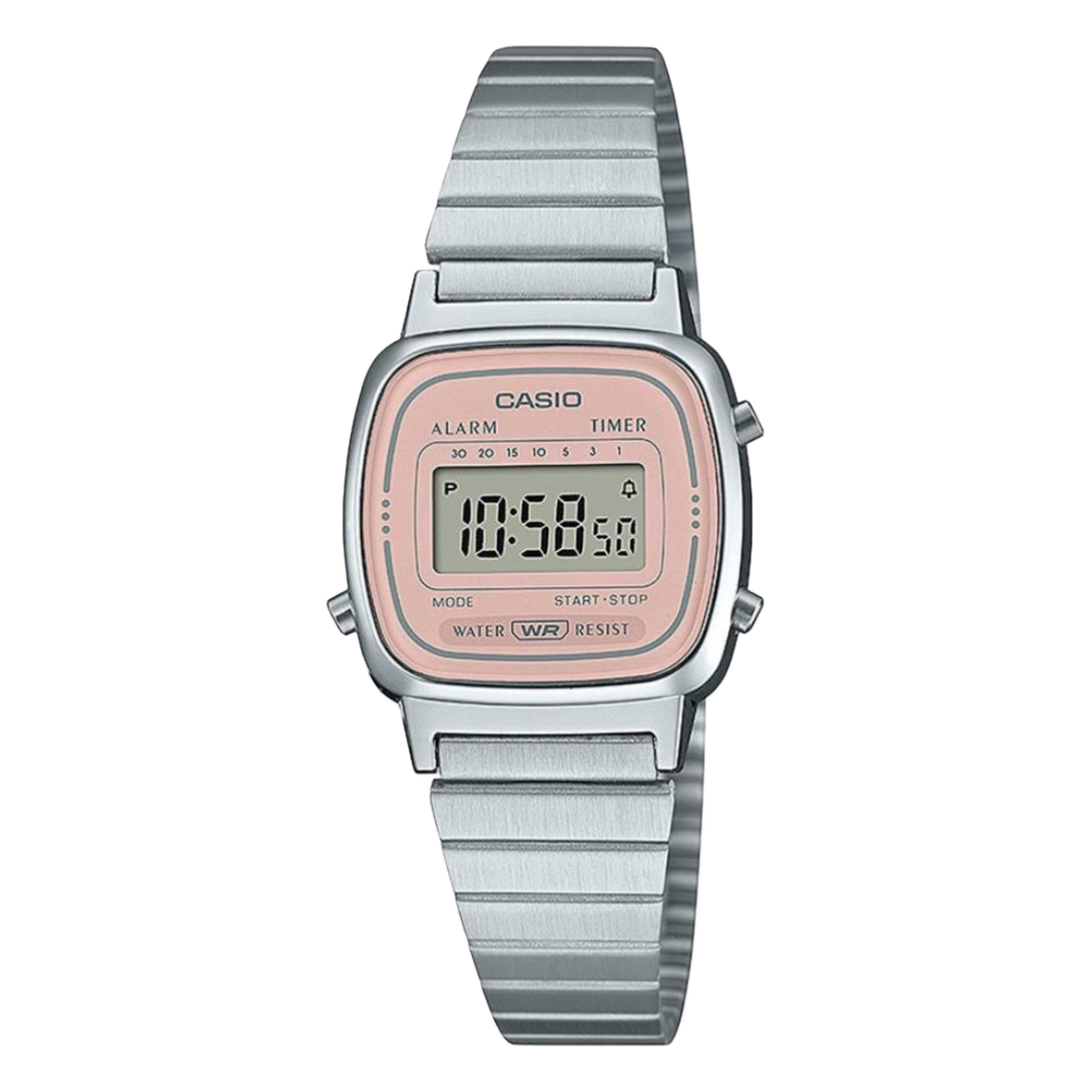 Casio Vintage ‘Retro Style’ LA670WEA-4A2EF Digital Stainless Steel Alarm Timer Women’s Watch