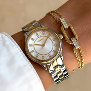 Fossil BQ1574 Modern Sophisticate Textured Dial Three-Hand Stainless Steel Two Tone Women's Watch