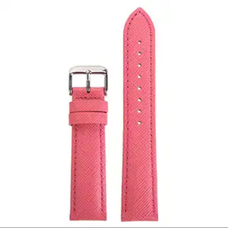 Saffiano Leather Checkered Cross Pattern 18mm, 20mm and 22mm Replacement Watch Strap for Seiko, Citizen, Casio, etc