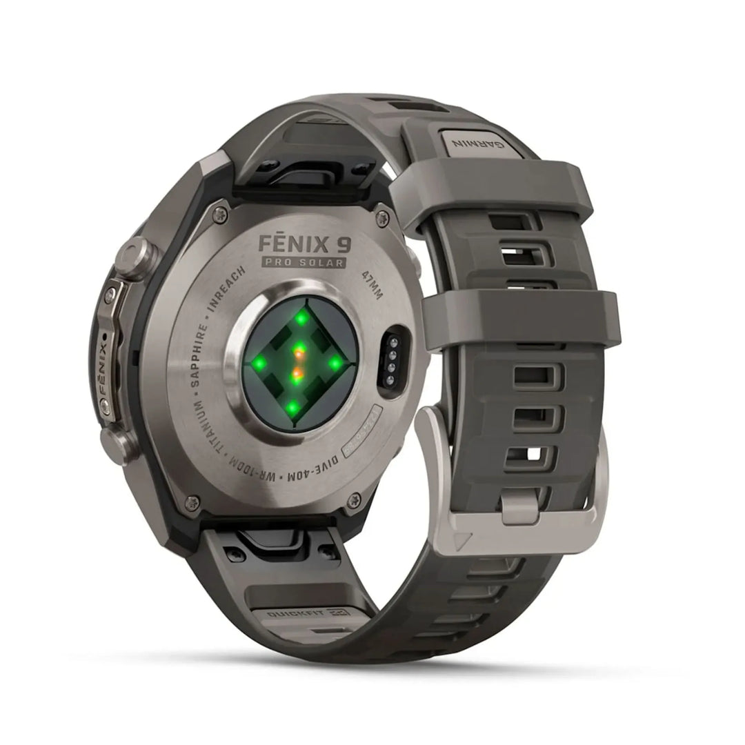 Garmin Fenix 9 Pro 010-04338-01 InReach Solar 47mm Premium GPS Smartwatch - Titanium With Pebble Grey Silicone Men’s Watch
