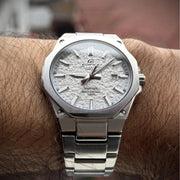 Casio Edifice EFR-S108DE-8AV Slim (39.9mm) Textured Light Grey Dial / Stainless Steel  Sapphire Crystal Men's Watch