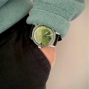 Timex Marlin TW2V44600 Automatic (40mm) Green Dial / Black Leather Strap Men’s Watch