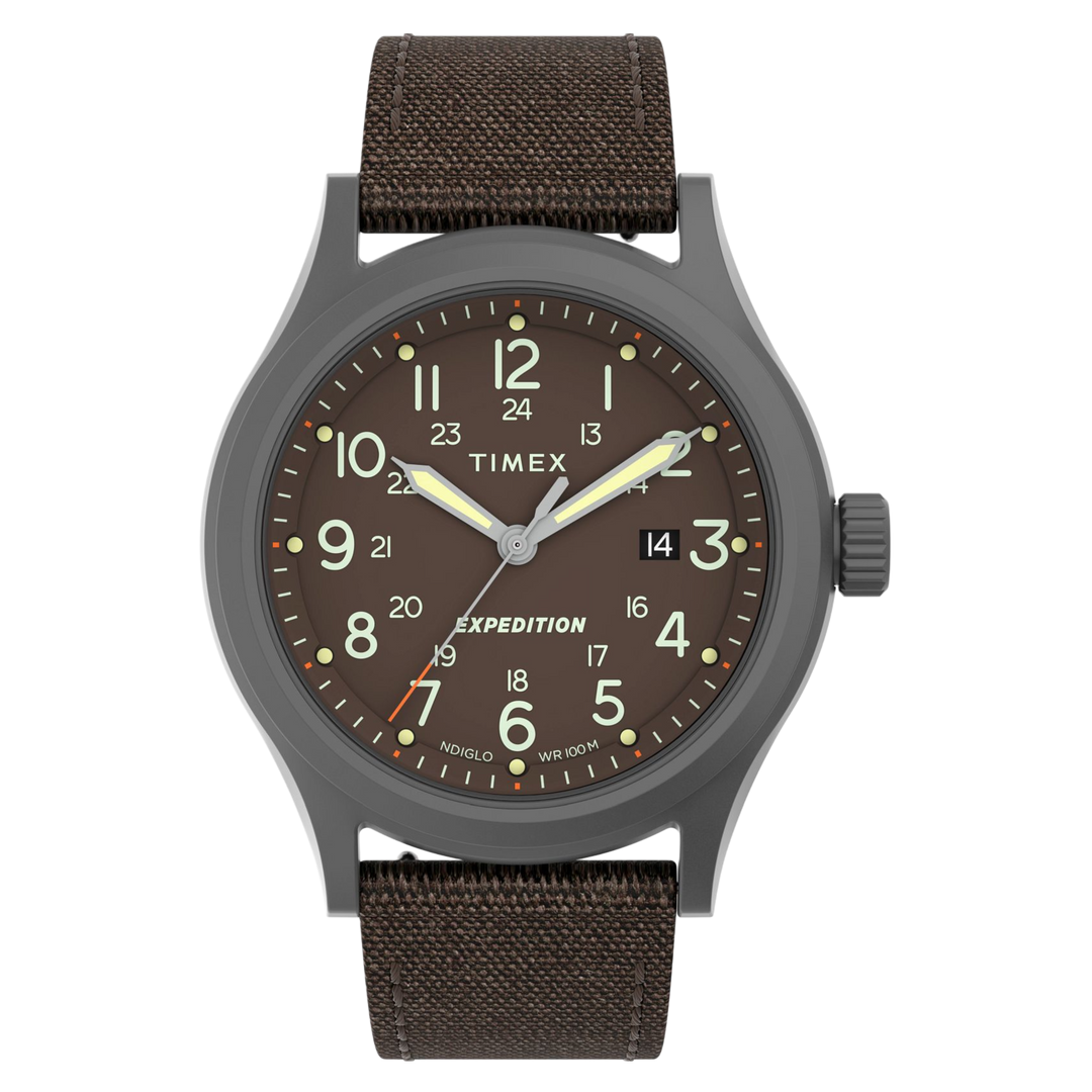 Timex Expedition Sierra Stainless Steel Case Brown Dial Brown Fabric Strap Men's Watch