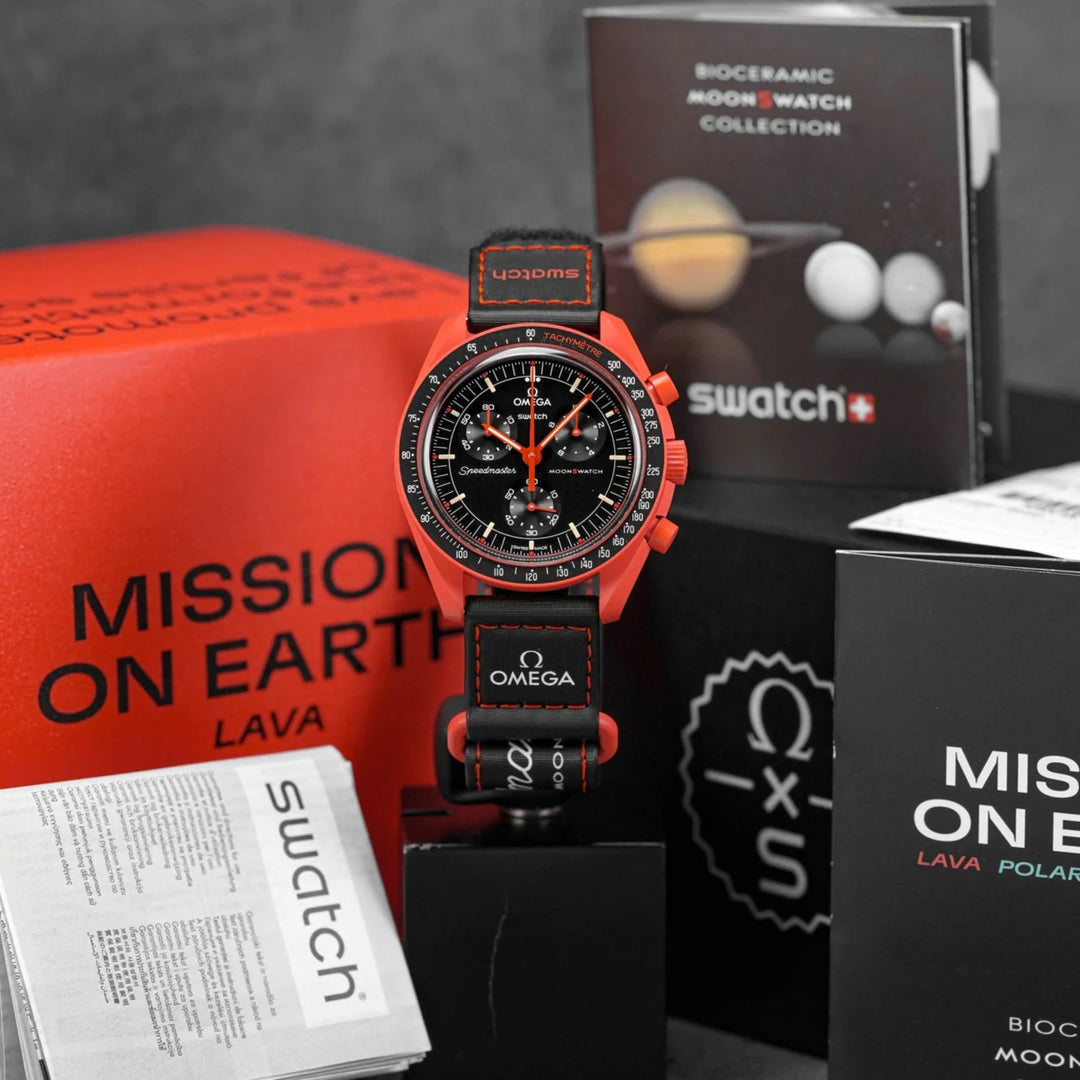 Omega x Swatch Mission on Earth: Lava SO33O100 Speedmaster Chronograph ‘Popular’ Men’s Watch