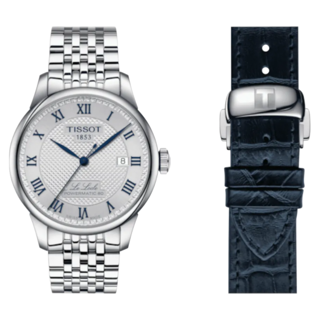 Tissot Le Locle T0064071103303 Powermatic 80 20th Anniversary Edition (39mm) Silver Dial / Stainless Steel Bracelet Men's Watch