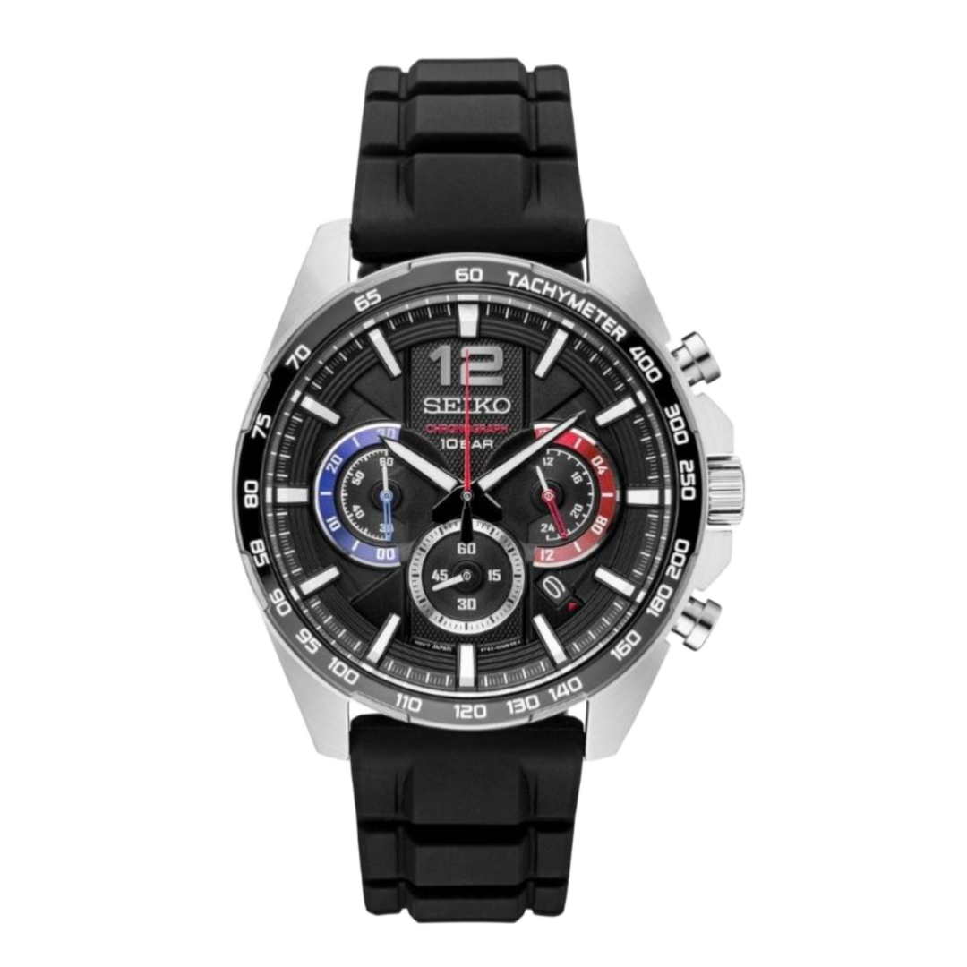 Seiko Essentials SSB347P1 Chronograph Silicone Strap Men's Watch