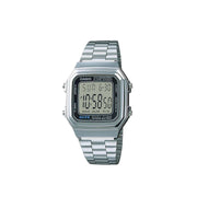 Casio A178WA-1ADF Digital Stainless Steel Alarm Chrono Dual Time Men's Watch - mzwatcheslk srilanka