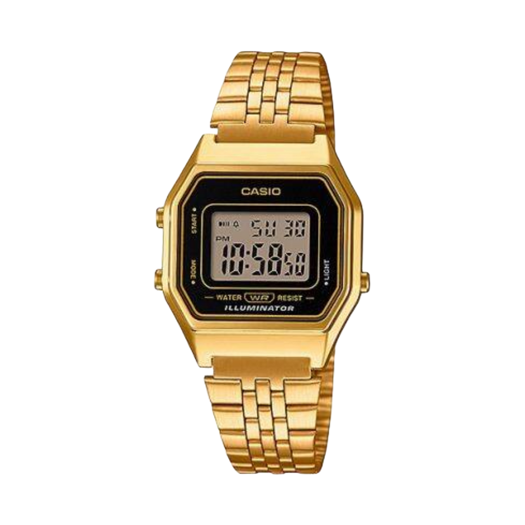 Casio Vintage Illuminator (28.6mm) Digital Dial / Stainless Steel  LA680WGA-1DF Women's Gold Watch