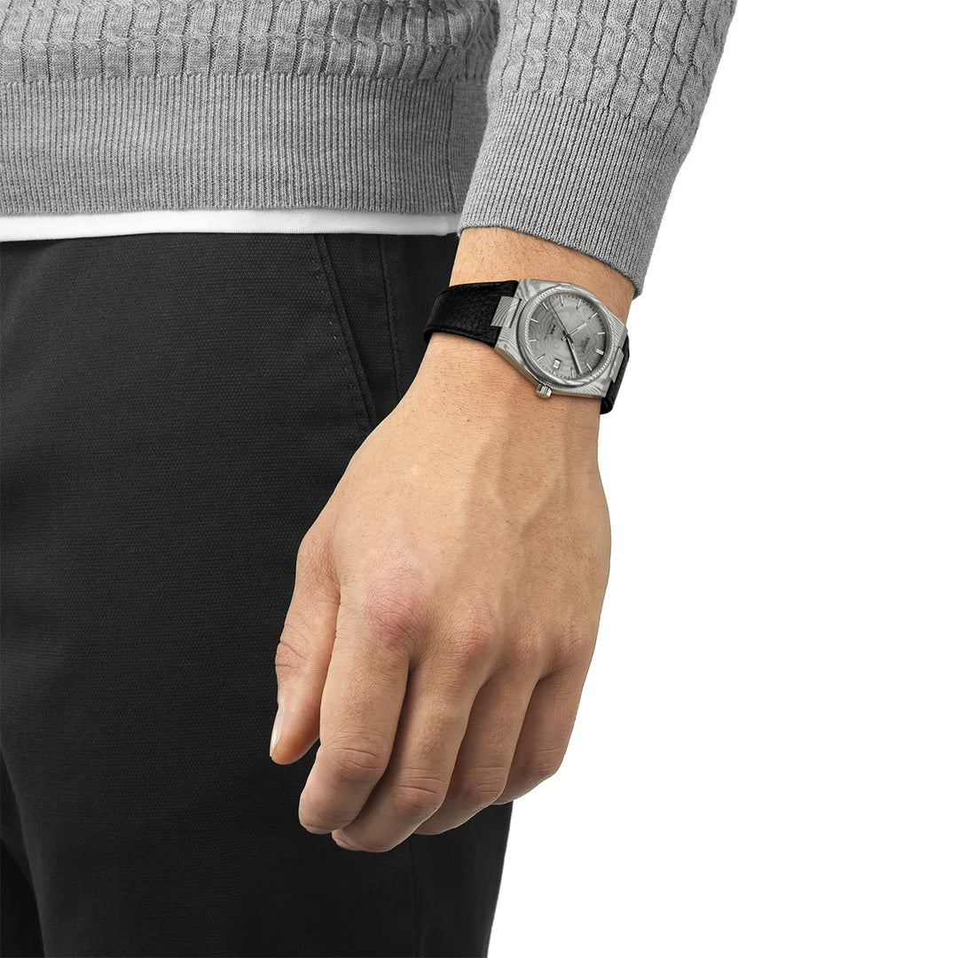 Tissot PRX T1378079608100 Powermatic 80 - Damascus Steel Edition (38mm) Damascus Dial / Black Leather Strap Men's Watch