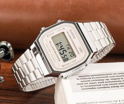 Casio A168WA-8A Vintage Digital Stainless Steel Men & Women Watches