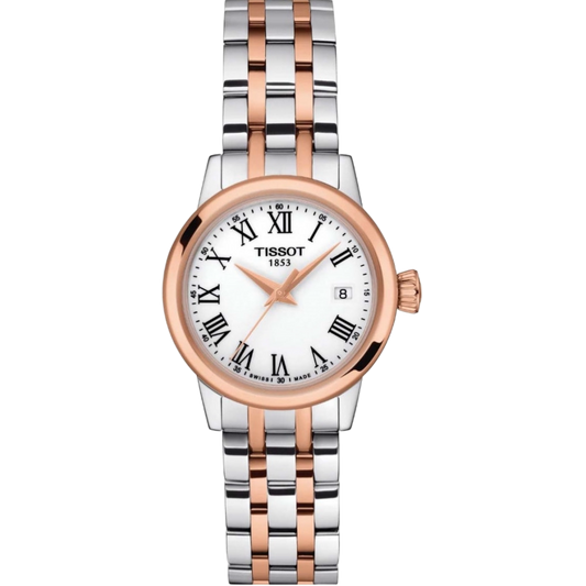 Tissot T1292102201300 Women's Classic Dream Two Tone Rose Gold White Dial Stainless Steel  Women’s Watch