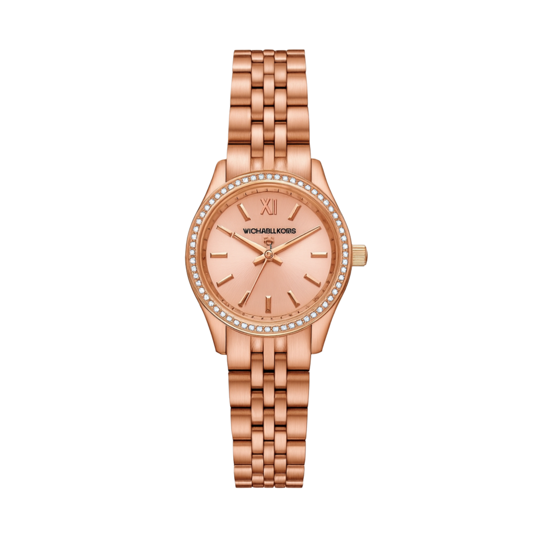 Michael Kors Lexington (26mm) MKO1232 Rose-Gold Dial / Rose Gold-Tone Stainless Steel Bracelet Women's Watch