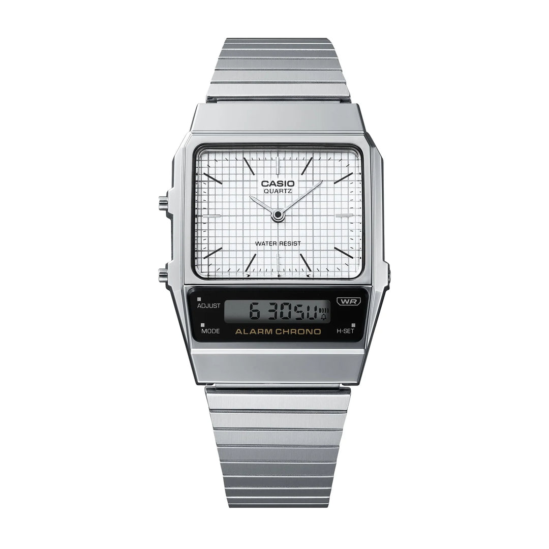 Casio AQ-800E-7A Vintage Analog Digital White Dial Quartz Men's & Women's Watch - mzwatcheslk srilanka