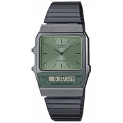 Casio  AQ-800ECGG-3AEF Vintage Green Dial Black Stainless Steel Bracelet Men & Women Watches - mzwatcheslk srilanka
