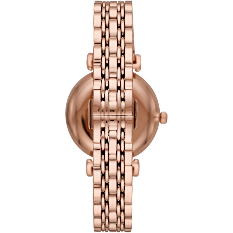 Emporio Armani AR11244 White Crystal Set Dial Rose Gold Stainless Steel Bracelet Women's Watch