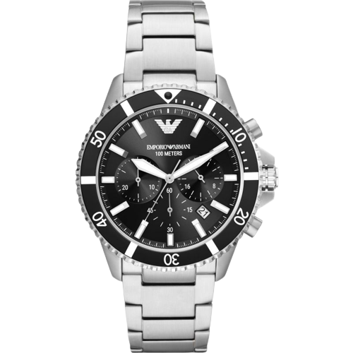 Emporio Armani AR11360 Black Chronograph Dial Stainless Steel Bracelet Men's Watch