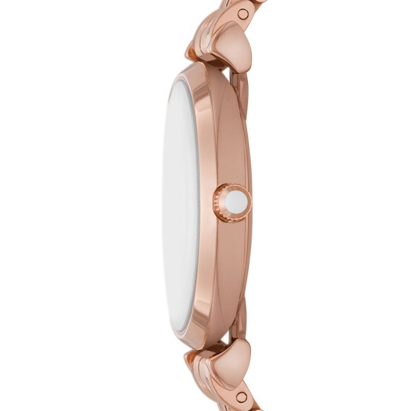 Emporio Armani AR11446  Silver Crystal Set Dial Rose Gold Stainless Steel Bracelet Women's Watch