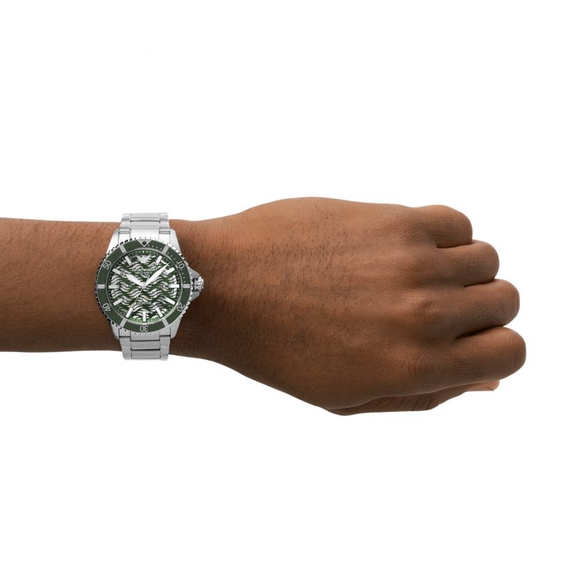 Emporio Armani AR60061 Green Skeleton Dial Green Bezel Automatic Men's Watch