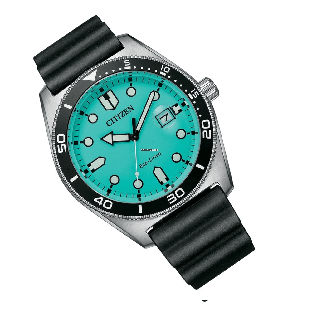 Citizen AW1760-14X  Eco Drive Rubber Strap Turquoise Dial Men’s Watch