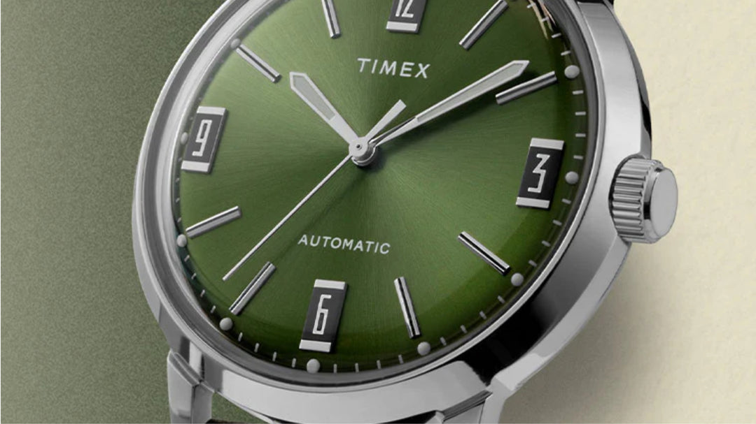 Timex Marlin TW2V44600 Automatic (40mm) Green Dial / Black Leather Strap Men’s Watch