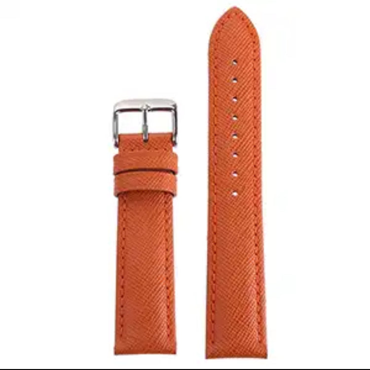 Saffiano Leather Checkered Cross Pattern 18mm, 20mm and 22mm Replacement Watch Strap for Seiko, Citizen, Casio, etc