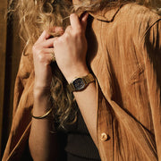 Fossil Harlow ES5433 Three-Hand (27mm) Black Dial / Gold PVD Stainless Steel Bracelet Women's Watch