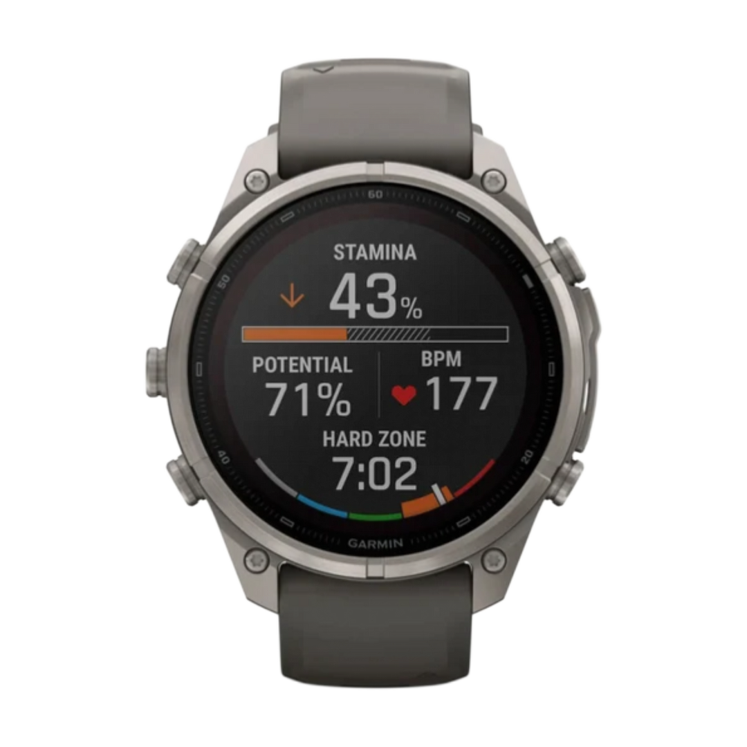 Garmin Fenix 9 Pro 010-04338-01 InReach Solar 47mm Premium GPS Smartwatch - Titanium With Pebble Grey Silicone Men’s Watch