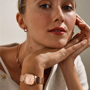 Skagen SKW3166 Mellem Lille (28mm) Rose-Gold Sunray Dial / Rose-Gold PVD Stainless Steel Bracelet Women's Watch