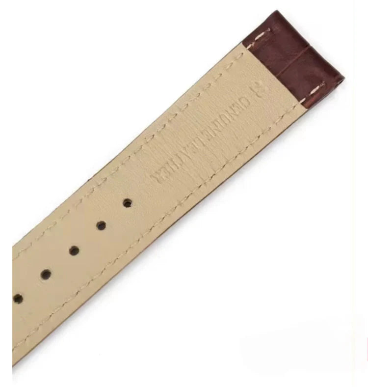 22mm Coffee/Dark Brown Maikes Croc Style Genuine Leather  Replacement watch strap