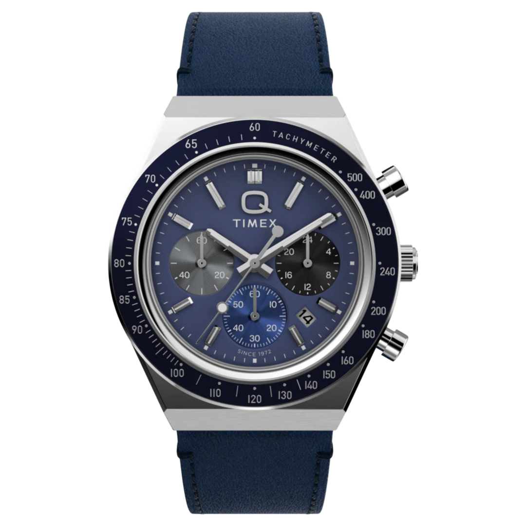 Timex Q Timex Chronograph TW2Y36100(40mm) Midnight Blue Dial / Blue Leather Strap
Men's Watch