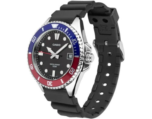 Casio Duro Mini MDV-10-1A2 Standard Analog Resin Strap Pepsi Dial Quartz Men's Watch