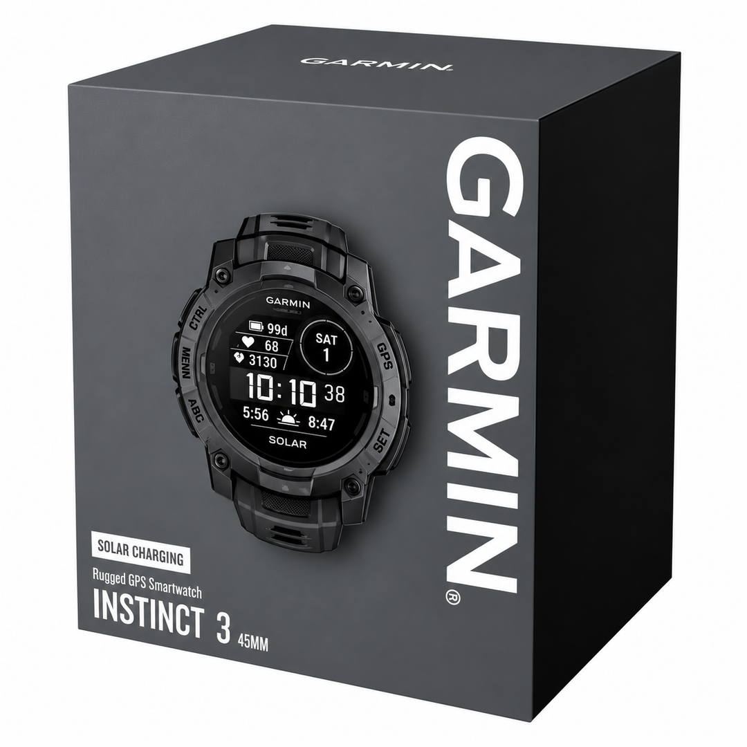 Garmin Instinct 3 - Tactical Edition Solar 010-02934-50 Outdoor GPS Smartwatch (45mm) Black with Black Band Men's & Women's Watch