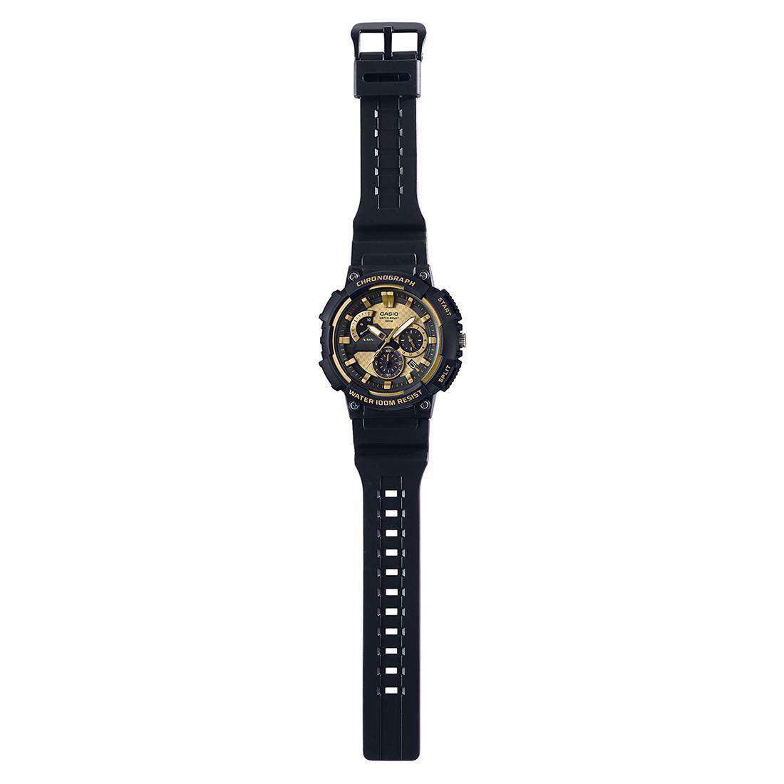 CASIO MCW-200H-9AV Retrograde Chronograph Black Gold ANALOG Men's Watch