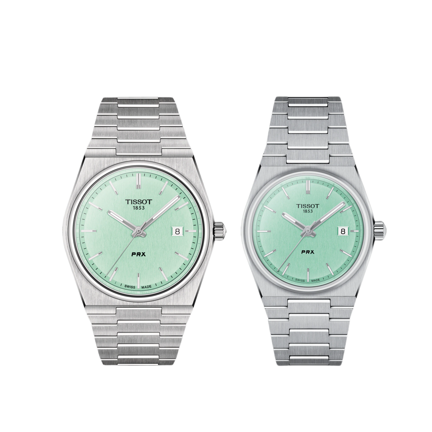 Tissot PRX Quartz His Hers Mint Green Dial Couples Watch