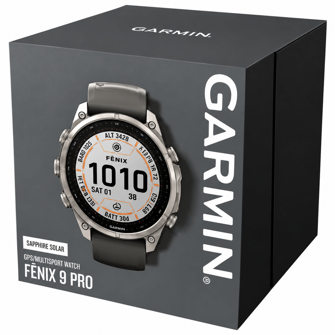Garmin Fenix 9 Pro 010-04338-01 InReach Solar 47mm Premium GPS Smartwatch - Titanium With Pebble Grey Silicone Men’s Watch
