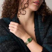 Fossil Women's Harlow (32mm) ES5451 Green Dial / Gold-Tone Stainless Steel Bracelet Women's Watch