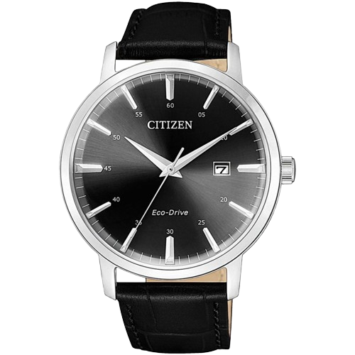 Citizen BM7460-11E Eco Drive Black Dial Black Leather Strap Men's Watch