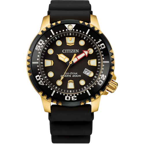 Citizen  BN0152-06E Eco Drive Men's Promaster Diver Black Silicone Strap Gold Plated Men’s Watch