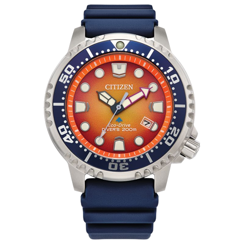 Citizen BN0169-03X  Promaster Diver Eco Drive Orange Dial Blue Polyurethane Strap Men’s Watch