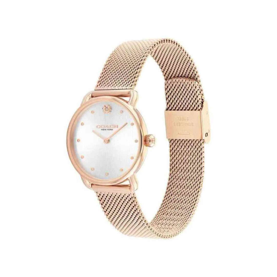Coach Women's Elliot 14504222 White Dial / Rose Gold-Tone Mesh  Bracelet Women’s Watch
