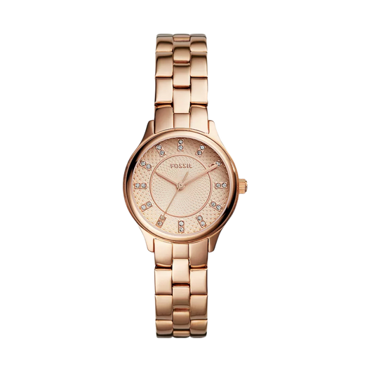 Fossil BQ1571 Modern Sophisticate Textured Dial Three-Hand Stainless Steel Rose Gold Women's Watch