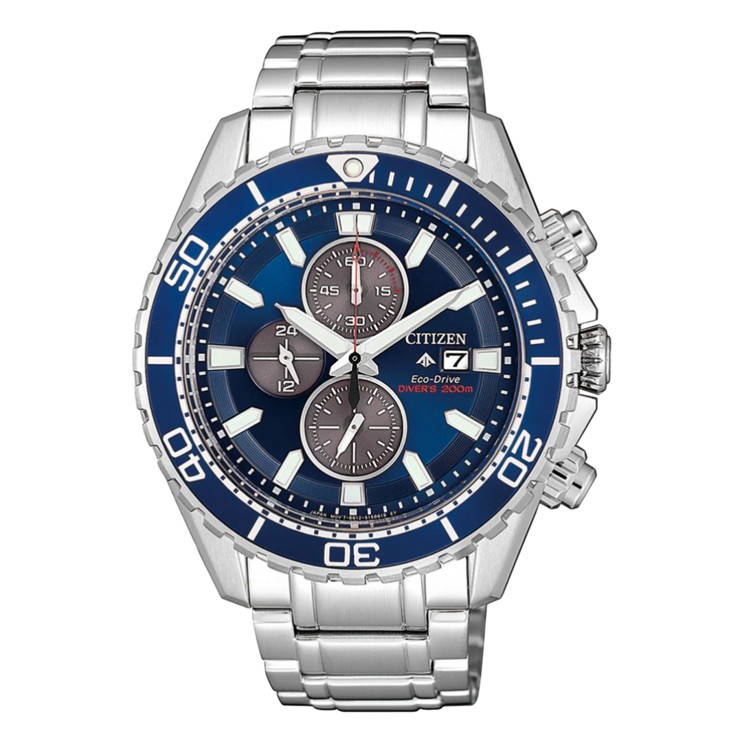 Citizen Eco-Drive Promaster CA0710-82L Diver Chronograph (45mm) Blue Dial / Stainless Steel Bracelet Men’s Watch