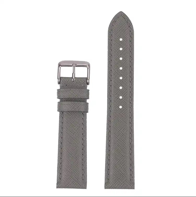 Saffiano Leather Checkered Cross Pattern 18mm, 20mm and 22mm Replacement Watch Strap for Seiko, Citizen, Casio, etc