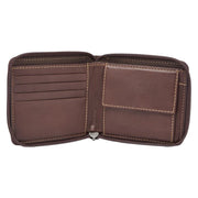 Fossil Lufkin SML1689201 Brown Zip Bifold Wallet Men’s Wallet