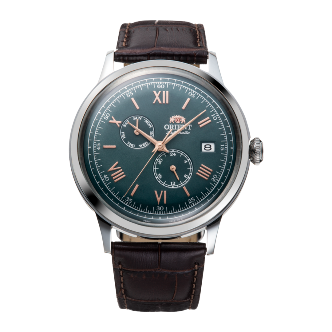 Orient Bambino ‘JDM’ Classic Multi-Dial Version 6 RN-AK0703E Automatic 40mm Forest Green dial  Leather Strap Men's Watch